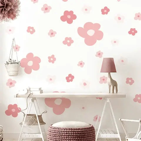 Small fresh pink flowers Easy do Wall do