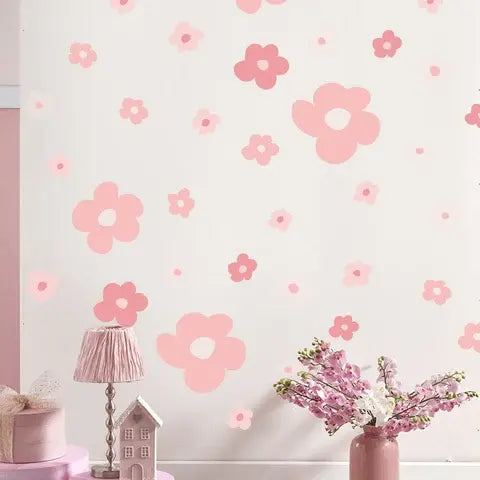 Small fresh pink flowers Easy do Wall do