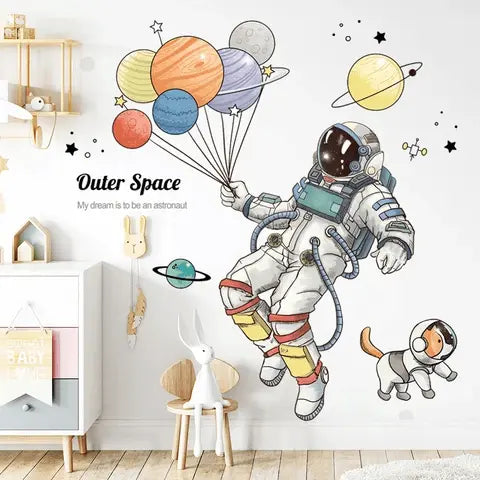 Cartoon astronaut space Easy do Wall do