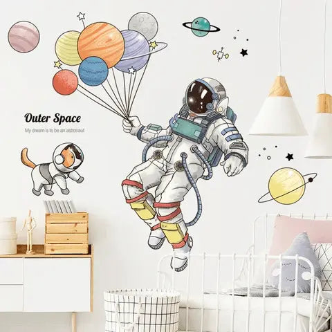 Cartoon astronaut space Easy do Wall do