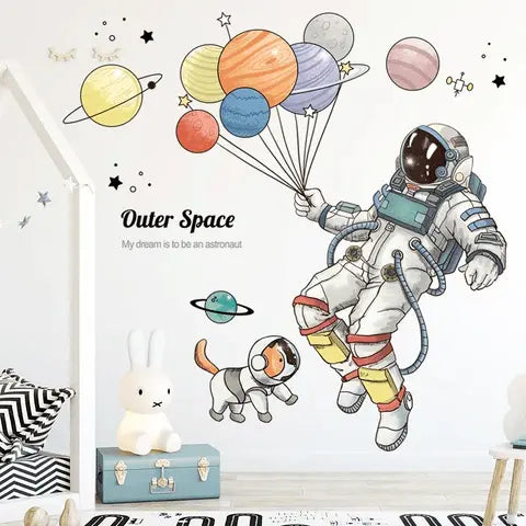 Cartoon astronaut space Easy do Wall do