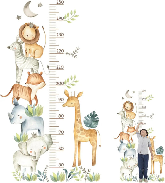 Safari Animal Growth Chart Wall Sticker - Easy do Wall do