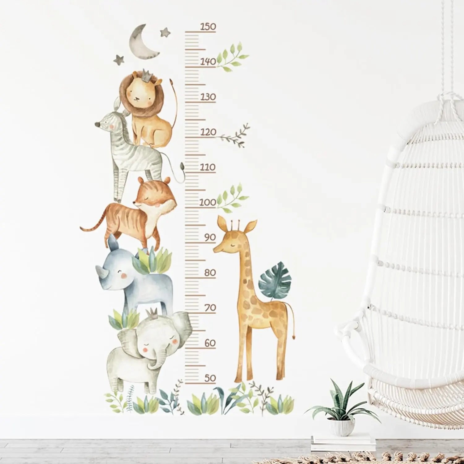 Safari Animal Growth Chart Wall Sticker - Easy do Wall do