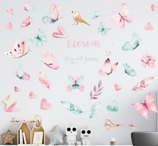 Fabric Fairies and Flowers Wall Stickers Easy do Wall do