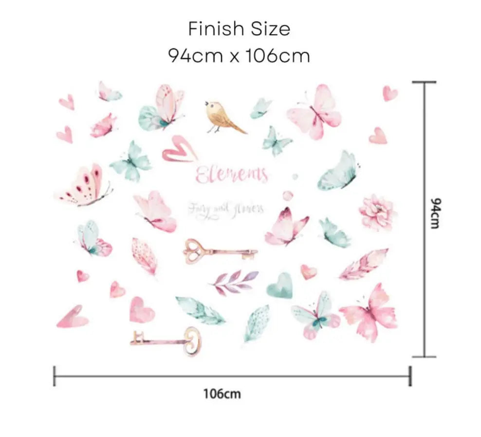 Fabric Fairies and Flowers Wall Stickers Easy do Wall do