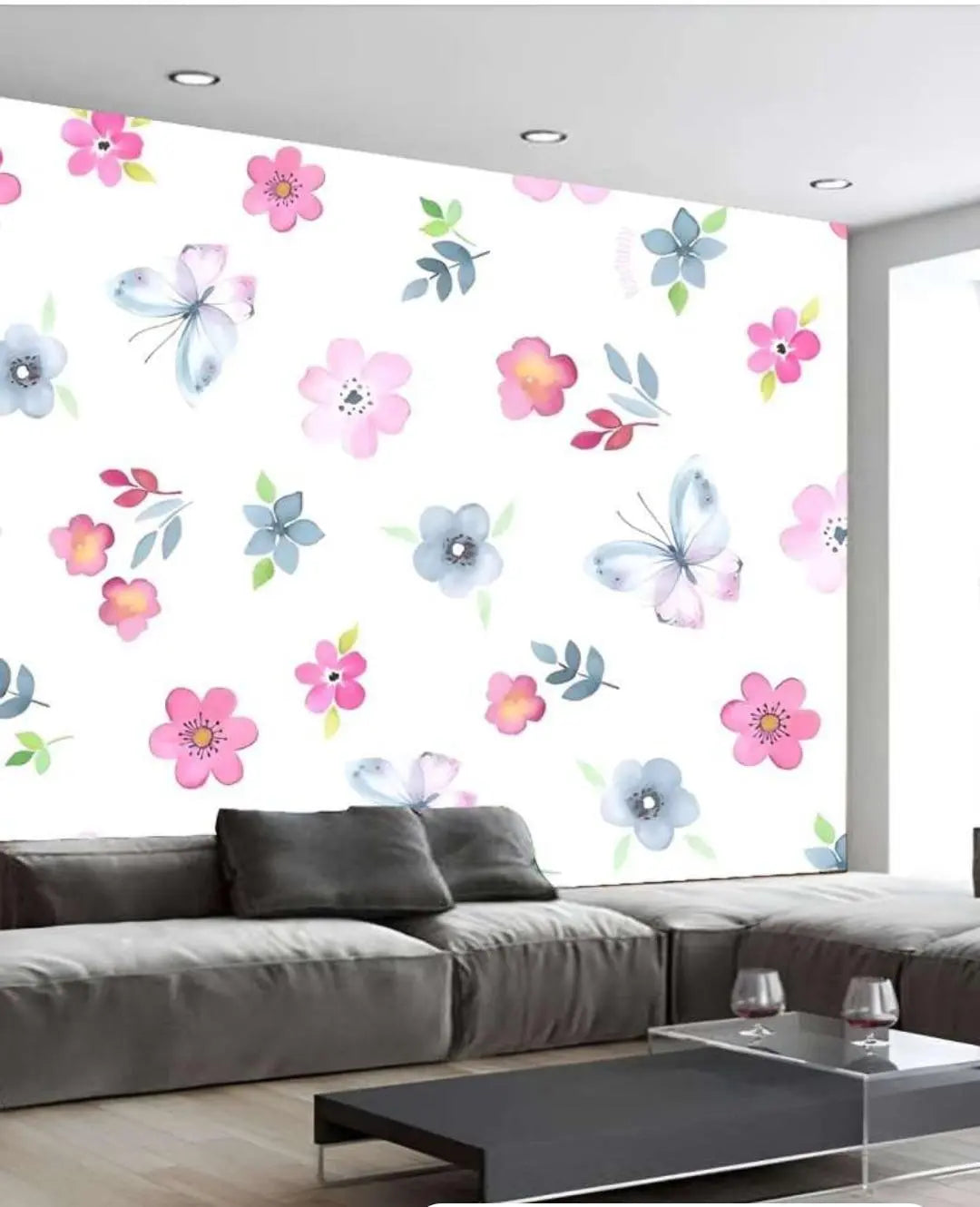 Pink Floral Printed Wall stickers Easy do Wall do