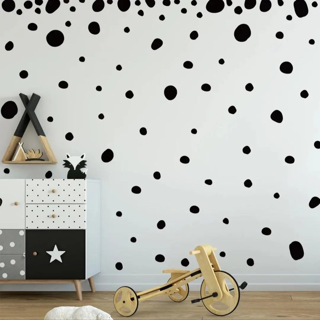 Black Dot Wall Decal Set - 4 Sheets (156 Decals) Easy do Wall do