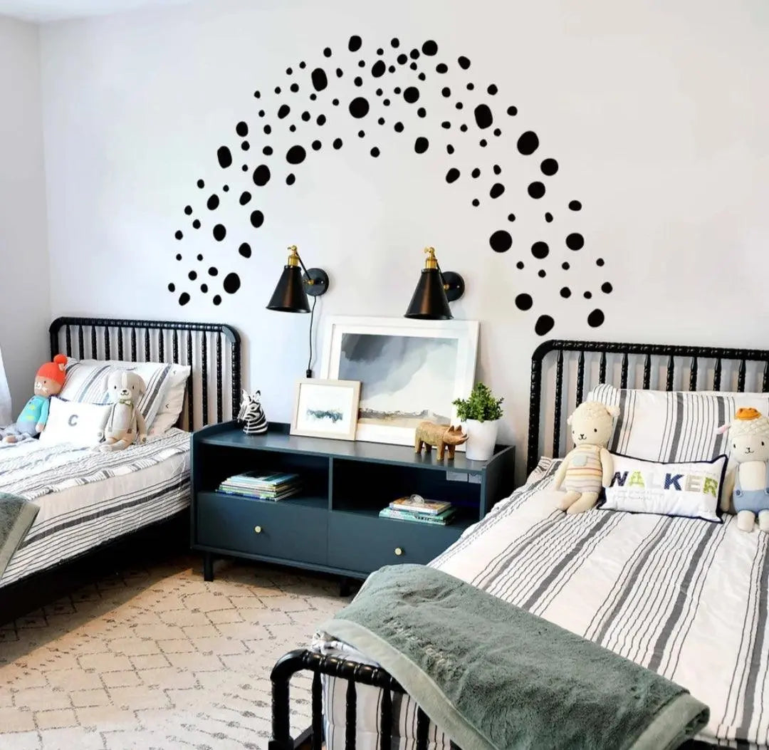 Black Dot Wall Decal Set - 4 Sheets (156 Decals) Easy do Wall do