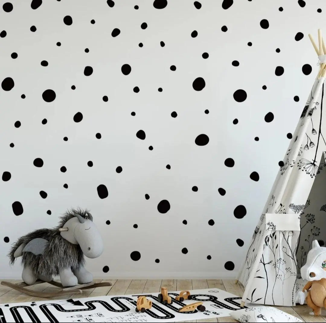 Black Dot Wall Decal Set - 4 Sheets (156 Decals) Easy do Wall do