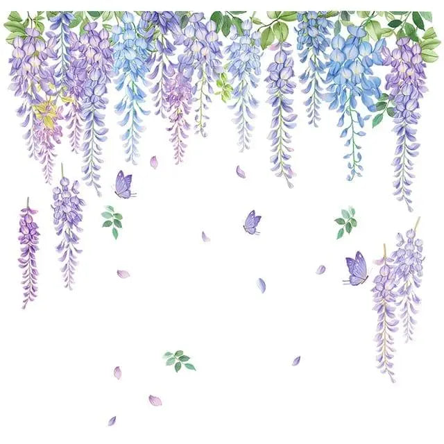 Enchanting Purple Wisteria Wall Decals Easy do Wall do