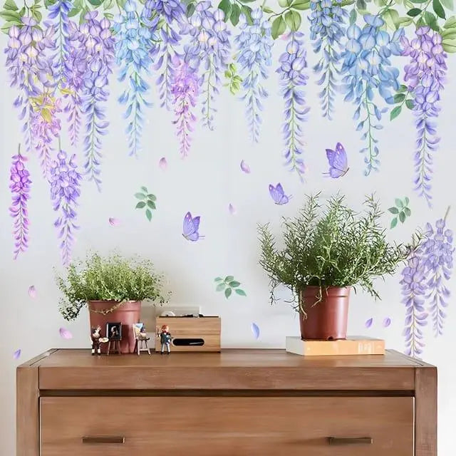 Enchanting Purple Wisteria Wall Decals Easy do Wall do