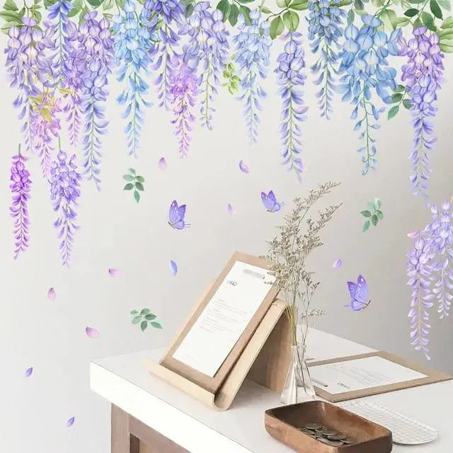 Enchanting Purple Wisteria Wall Decals Easy do Wall do