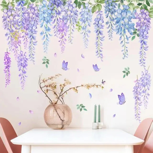 Enchanting Purple Wisteria Wall Decals Easy do Wall do