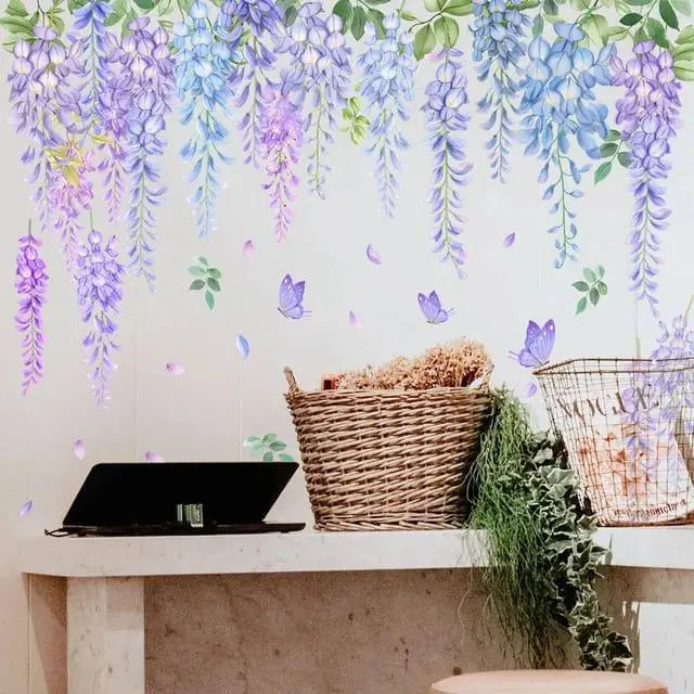 Enchanting Purple Wisteria Wall Decals Easy do Wall do