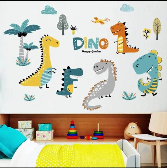 Cute Cartoon Happy Dinosaur Easy do Wall do