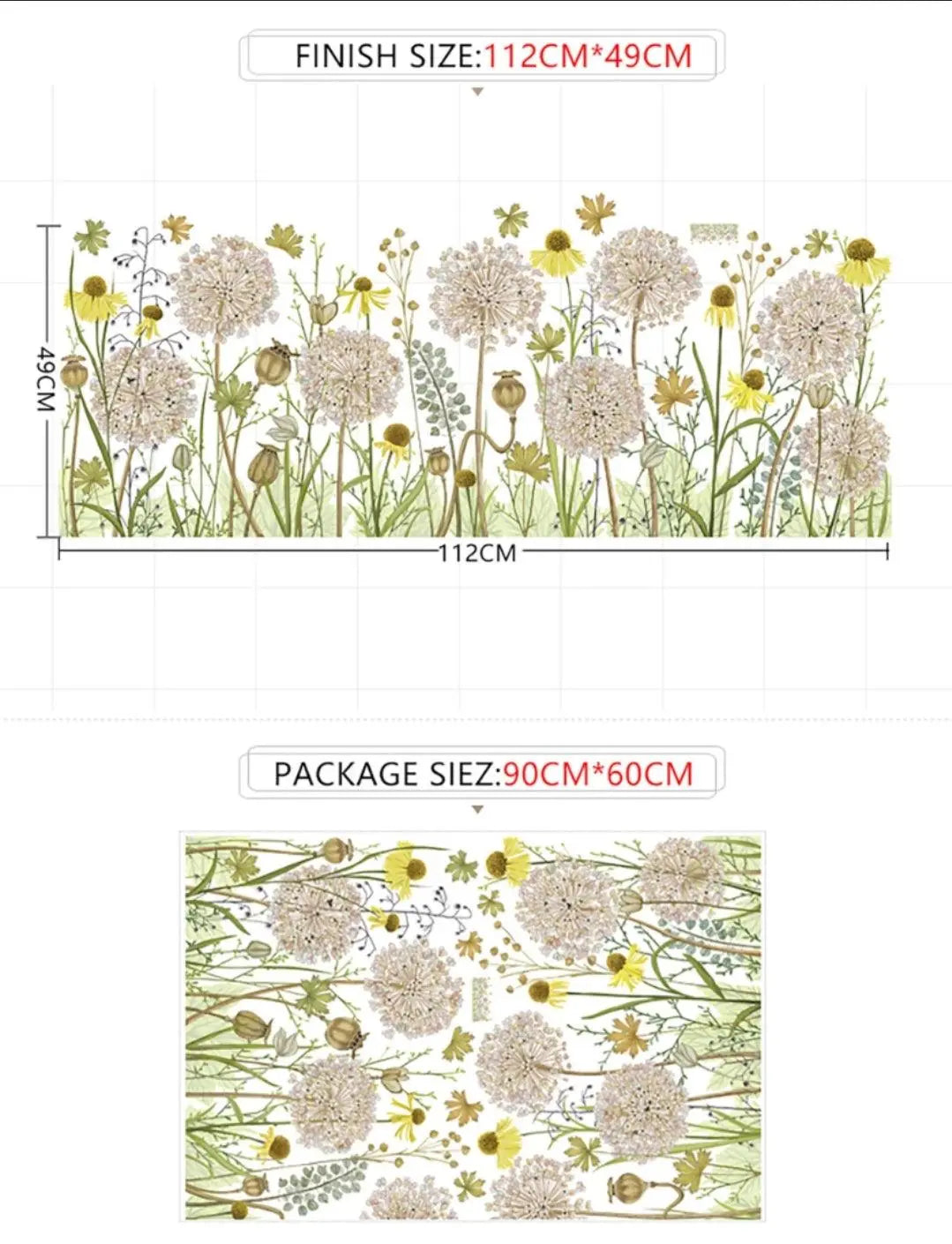 Dandelion Fields Wall Sticker Easy do Wall do