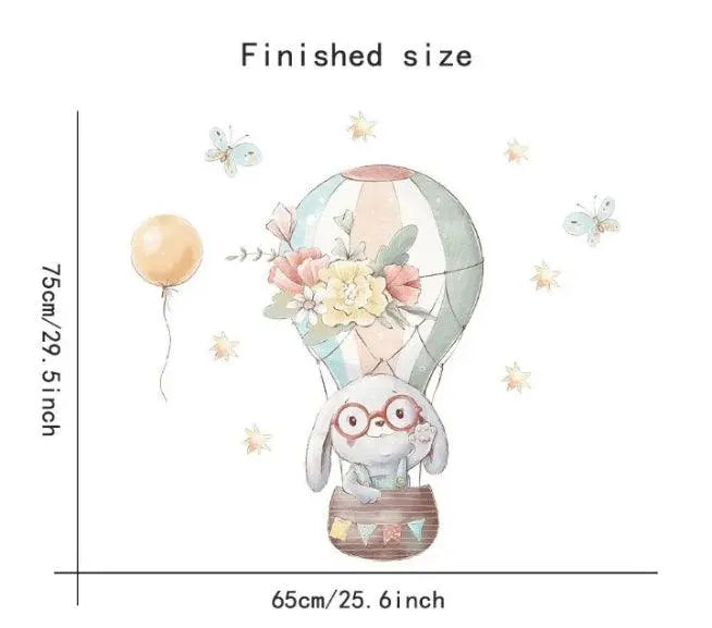 Bunny in a Hot Air Balloon Wall Sticker - Easy do Wall do