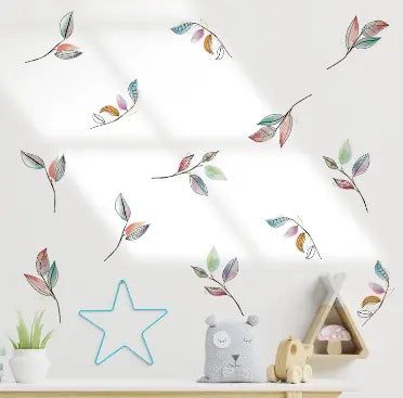 Colorful Leaves Wall Decals for Kids Room Easy do Wall do