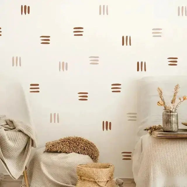 Abstract Lines Wall Stickers - Modern Earth Tone Decor - Easy do Wall do