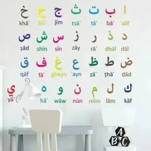 Arabic Alphabet Colorful Wall Art - Educational and Stylish Decor - Easy do Wall do