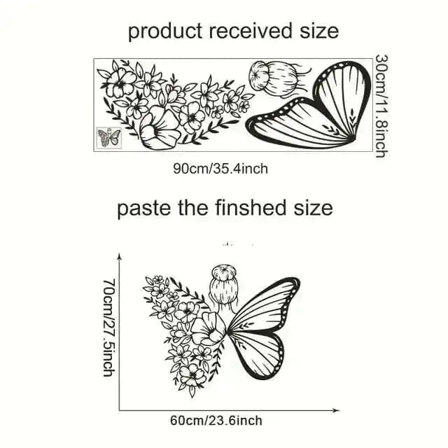 Butterfly and Floral Wall Sticker for Elegant Decor - Easy do Wall do