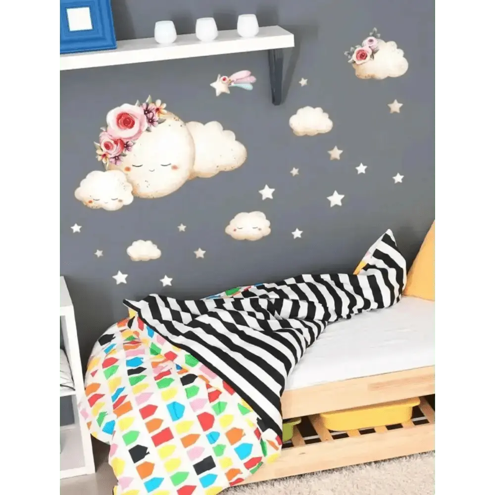 Cloud and Moon Wall Stickers - Dreamy Nursery Decor - Easy do Wall do