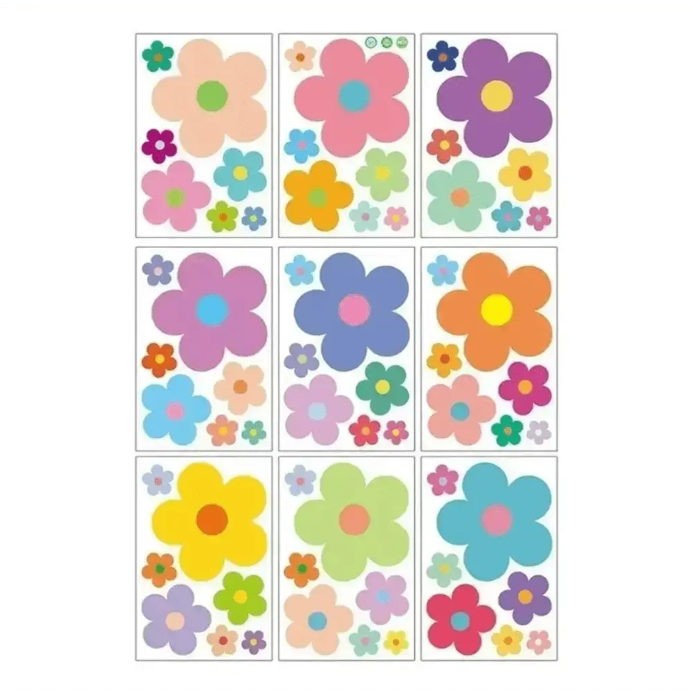 Colorful Floral Wallpaper Sticker Set - Vibrant Nature Decor - Easy do Wall do