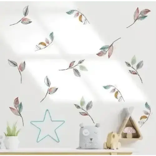 Colorful Leaf Wall Decals Nature Home Decor - Easy do Wall do