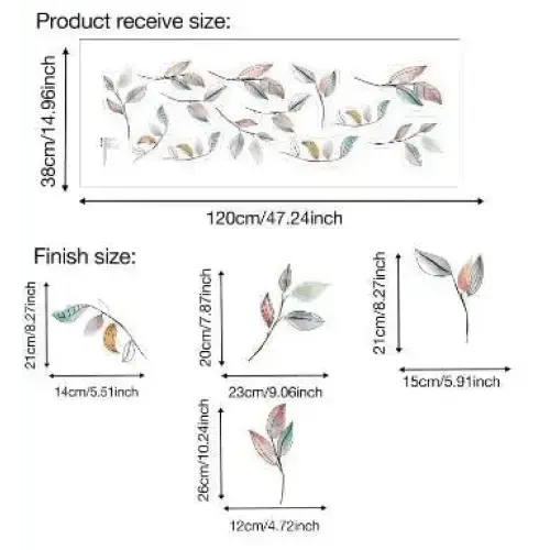 Colorful Leaf Wall Decals Nature Home Decor - Easy do Wall do