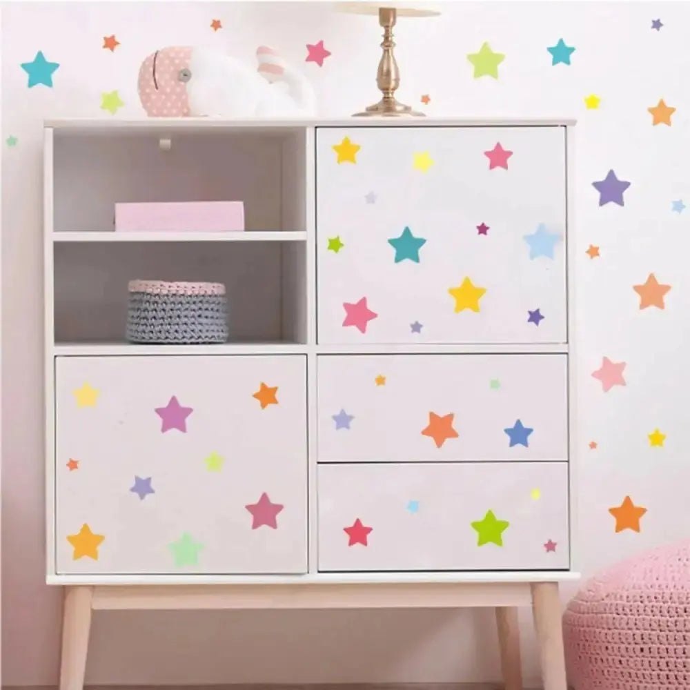 Colorful Star Wallpaper Sticker Set - Vibrant Room Decor - Easy do Wall do