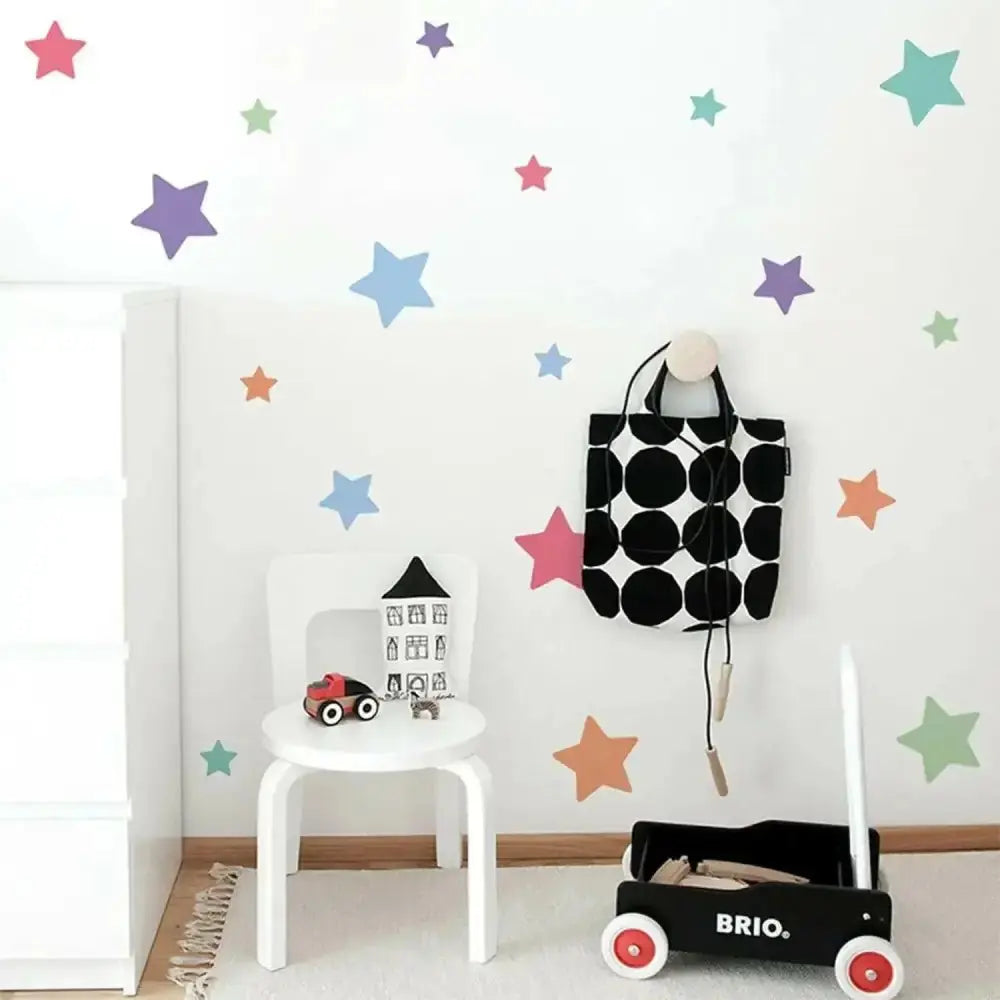 Colorful Star Wallpaper Sticker Set - Vibrant Room Decor - Easy do Wall do