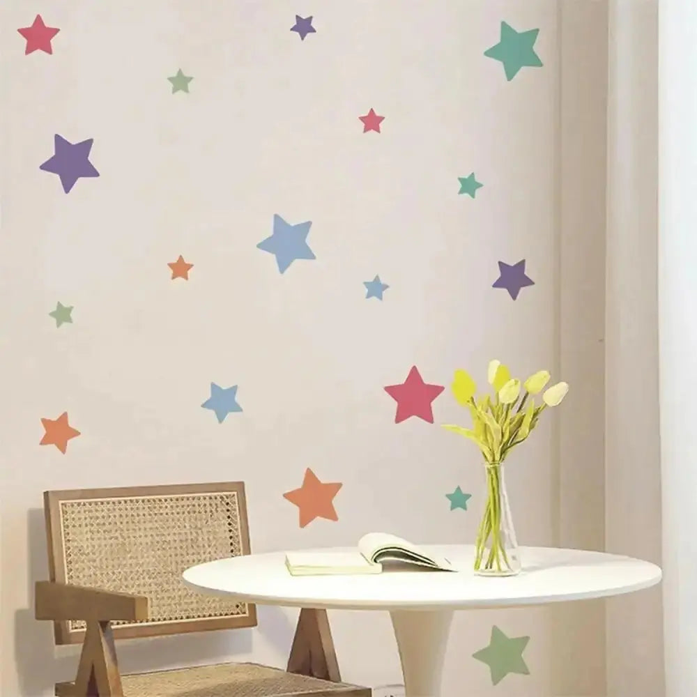 Colorful Star Wallpaper Sticker Set - Vibrant Room Decor - Easy do Wall do