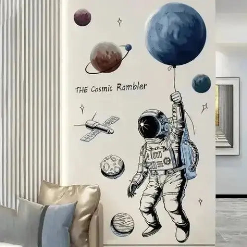 Cosmic Rambler Astronaut Wall Stickers for Inspiring Spaces - Easy do Wall do