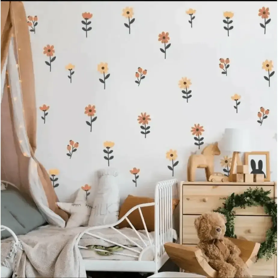 Floral Wall Sticker for Cheerful Decor - Easy do Wall do