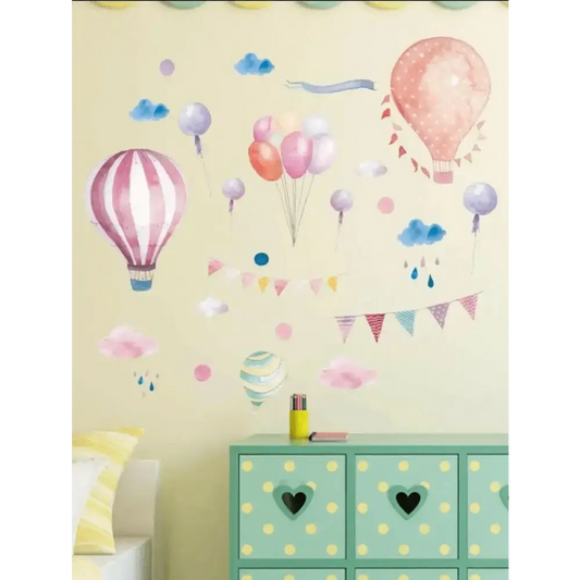 Hot Air Balloon Wall Stickers - Colorful Kids' Room Decor - Easy do Wall do