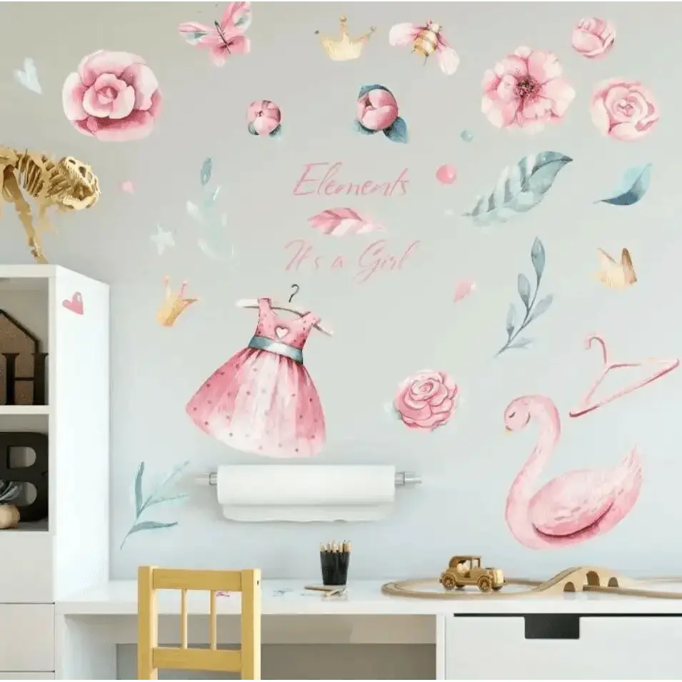 It's a Girl Wall Sticker Set for Baby Girl Celebrations - Easy do Wall do