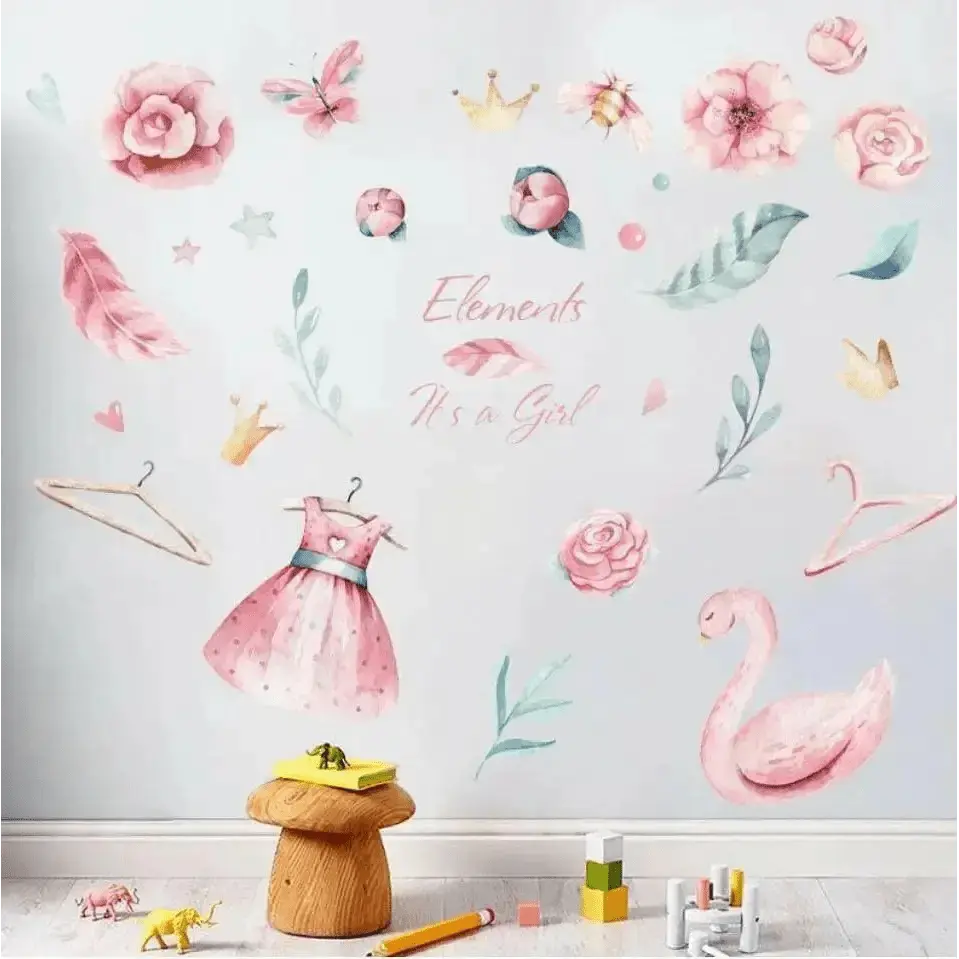 It's a Girl Wall Sticker Set for Baby Girl Celebrations - Easy do Wall do