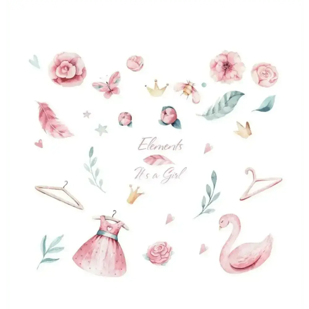 It's a Girl Wall Sticker Set for Baby Girl Celebrations - Easy do Wall do