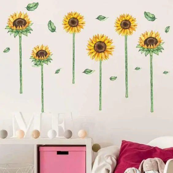 Sunflower Wall Decal Watercolour Wall Stickers Easy do Wall do