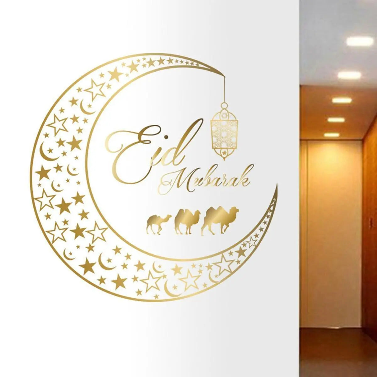 Eid Mubarak Crescent Moon and Lantern Wall Sticker Easy do Wall do