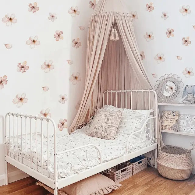 Delicate Pink Floral Wall Stickers for a Dreamy Space Easy do Wall do