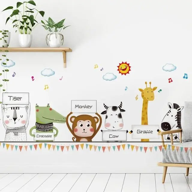 Playful Animal Parade Wall Stickers Easy do Wall do