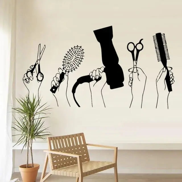 Hair Tools Wall Sticker - Salon & Beauty Room Decor Easy do Wall do