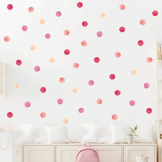 Playful Pink Polka Dot Wall Stickers Easy do Wall do