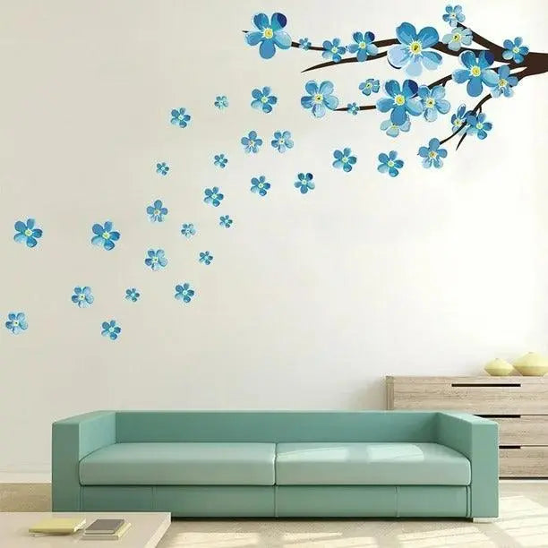 Serene Blue Plum Blossom Wall Decals Easy do Wall do