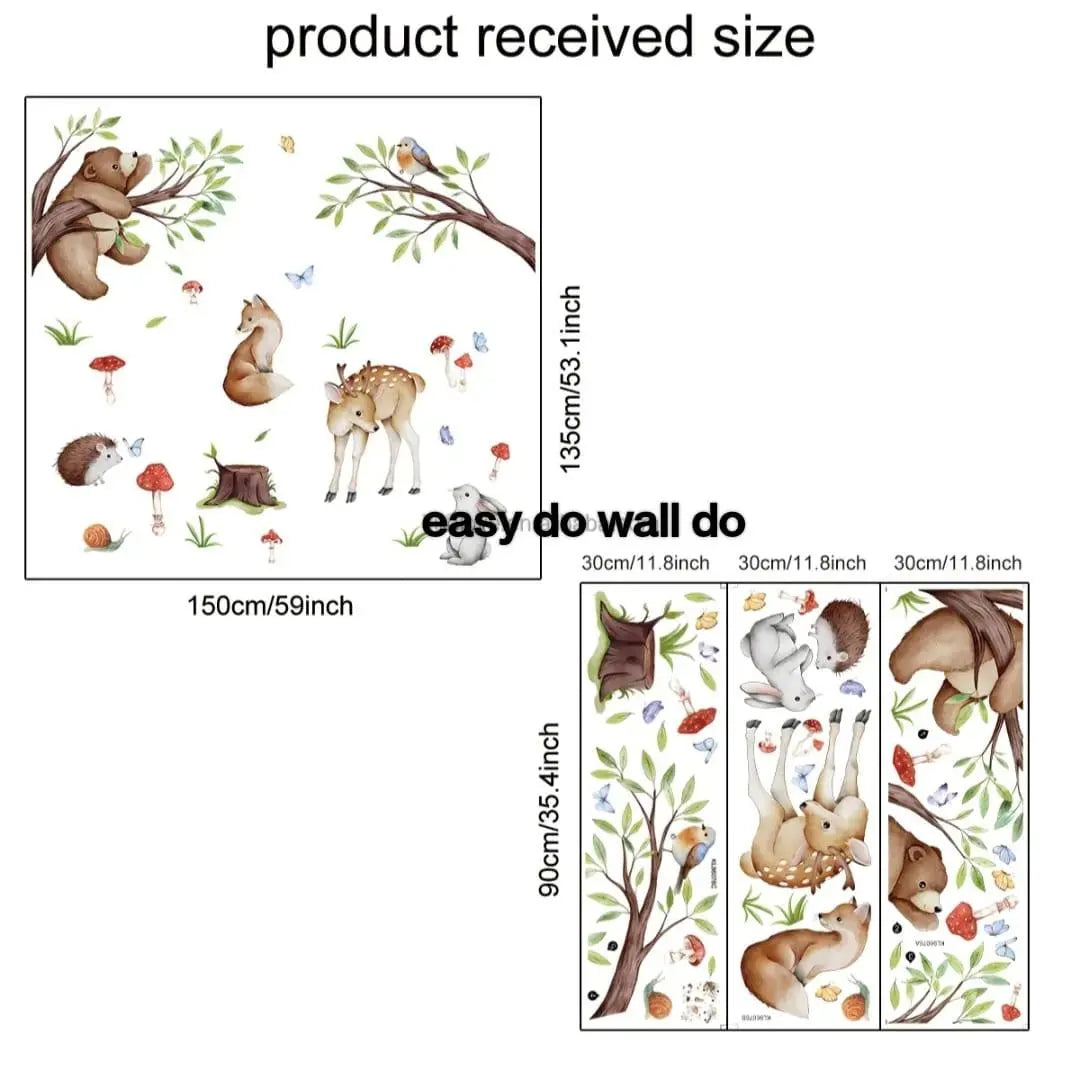 Adorable Baby Safari Animal Wall Stickers Easy do Wall do