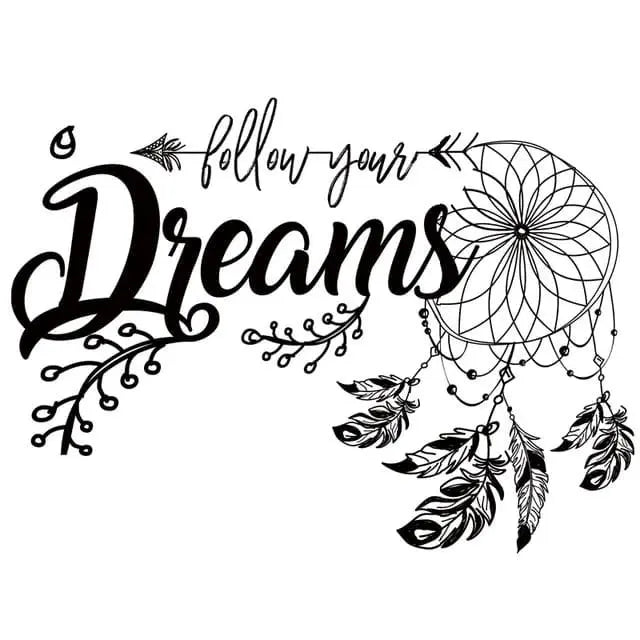 Black Dream Catcher Wall Sticker - Bedroom & Living Room Decor Easy do Wall do