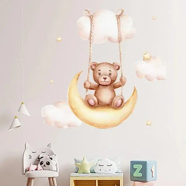 Dreamy Bear on the Moon Wall Sticker Easy do Wall do