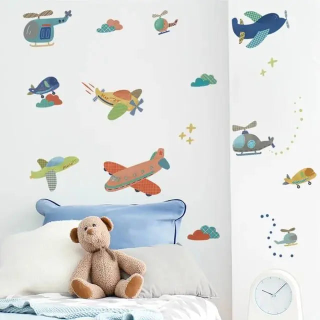 Airplane and Helicopter Wall Stickers Easy do Wall do