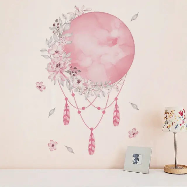 Dreamy Moon and Floral Wall Sticker Easy do Wall do